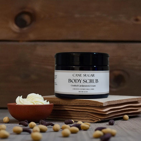 Cane Sugar Body Scrub- Crushed Cardamom & Cream