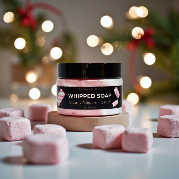 Seasonal Mini Whipped Soap - Creamy Peppermint Fluff